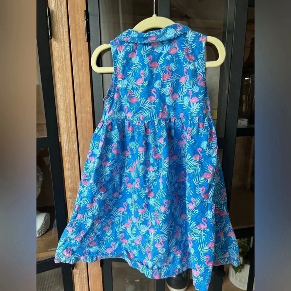 Flamingo dress Jojo Maman Bebe toddler girl flamingo embroidered pockets collar - Picture 6 of 7